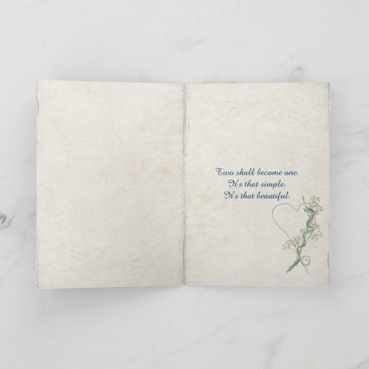 schattig bruiloft op strand kaart (Binnen)