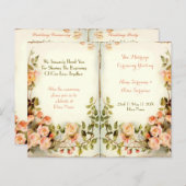 schattig bruiloft programma, rozen (Voorkant / Achterkant)