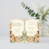 schattig bruiloft programma, rozen (Staand voorkant)