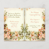 schattig bruiloft programma, rozen (Voorkant)