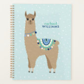 Schattig bruin alpaca gepersonaliseerd planner (Voorkant)