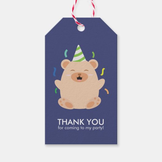 Schattig Bruin Beer Kids Verjaardagsfeestje Cadeaulabel (Voorkant)