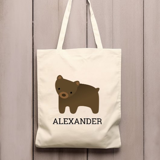 Schattig bruin Beer Kinderen op maat Tote Bag