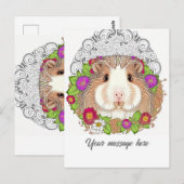 Schattig-bruin-cavia Pig Briefkaart (Voorkant / Achterkant)
