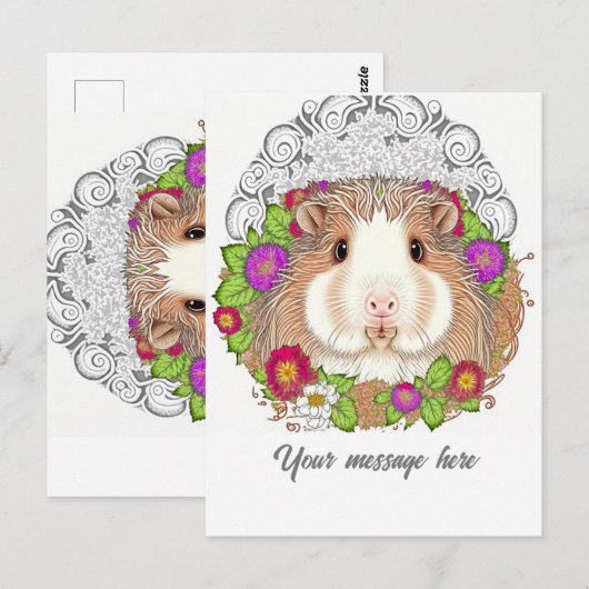 Schattig-bruin-cavia Pig Briefkaart (Voorkant / Achterkant)
