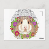 Schattig-bruin-cavia Pig Briefkaart (Achterkant)