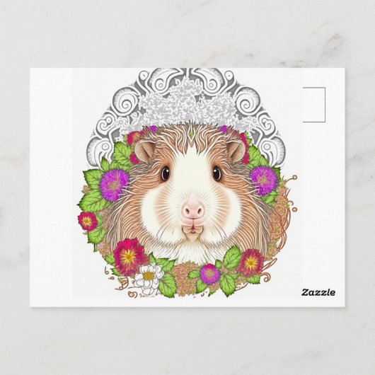 Schattig-bruin-cavia Pig Briefkaart (Achterkant)