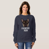Schattig Bruin en Tan Frenchie Hond Mam Trui (Voorkant volledig)