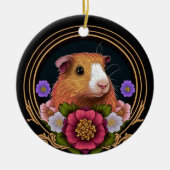Schattig bruin en wit cavia keramisch ornament (Voorkant)