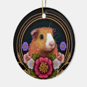 Schattig bruin en wit cavia keramisch ornament (Links)