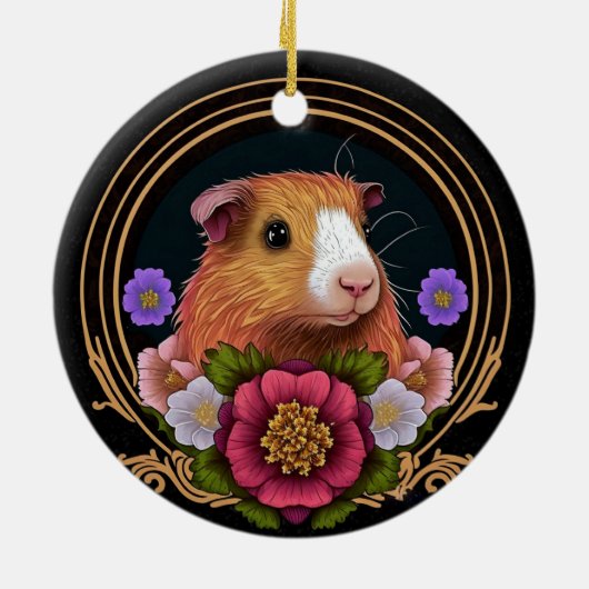 Schattig bruin en wit cavia keramisch ornament (Achterkant)