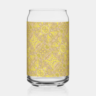 Schattig bruin geel paisley motief blikvorm glas