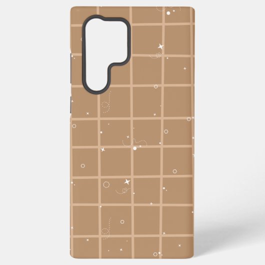 Schattig bruin geruit samsung galaxy hoesje (Achterkant)