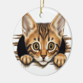 SCHATTIG BRUIN GESTREEPT TABBY KITTEN KERAMISCH ORNAMENT (Links)