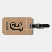 Schattig bruin gingang bagagelabel (Voorkant horizontaal)