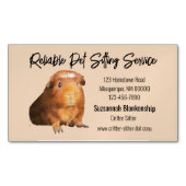 Schattig bruin Guinee Foto Pet Sitter Magnetisch Visitekaartje (Voorkant)