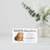 Schattig bruin Guinee Foto Pet Sitter Visitekaartje (Staand voorkant)