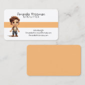 Schattig Bruin Kinderen Kinderopvang en Babysitten Visitekaartje (Voorkant / Achterkant)