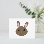 Schattig bruin konijn feestdagenkaart (Staand voorkant)