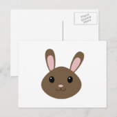 Schattig bruin konijn feestdagenkaart (Voorkant / Achterkant)