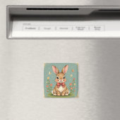 Schattig bruin konijn met vlinderdas magneet (Insitu (Vaatwasser))