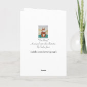 schattig bruin konijntje lachende en kleurrijke bl feestdagen kaart (Achterkant)