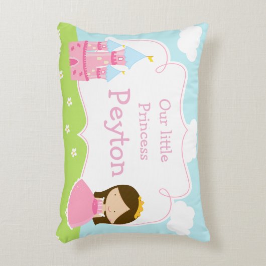 Schattig Bruin Meisje Onze Kleine Prinses Accent Kussen (Voorkant(Verticaal))