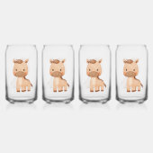 Schattig Bruin Paard Blikvorm Glas (Achterkant)