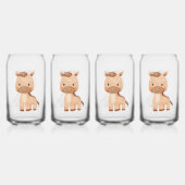 Schattig Bruin Paard Blikvorm Glas (Voorkant)
