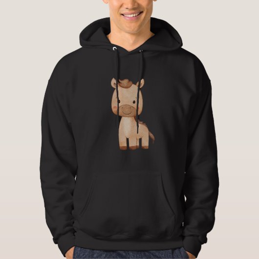 Schattig Bruin Paard Hoodie (Voorkant)