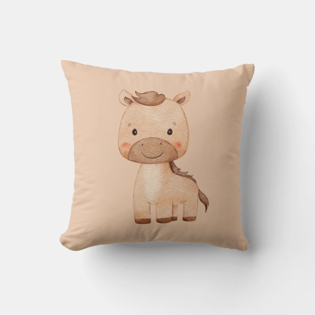 Schattig bruin paard  kussen (Voorkant)