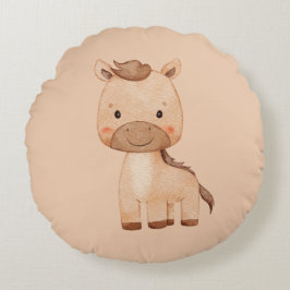 Schattig bruin paard rond kussen