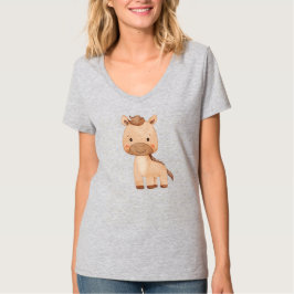 Schattig bruin paard t-shirt