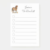 Schattig bruin pony schrift paard kinderen sticky  post-it® notes (Voorkant)