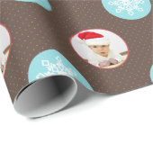 schattig bruin sneeuwvlokken fotopapier cadeaupapier (Rol Hoek)