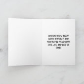 Schattig bruin teddybeer verjaardagsfeestje kaart (Binnen)