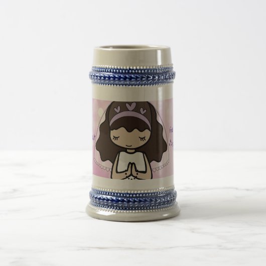 Schattig brunette meisjesnaam van de Heilige Commu Bierpul (Center)