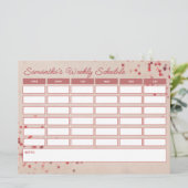 Schattig Budget Girly Pink Stars Wekelijks Klasse  (Staand voorkant)