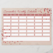 Schattig Budget Girly Pink Stars Wekelijks Klasse  (Voorkant)