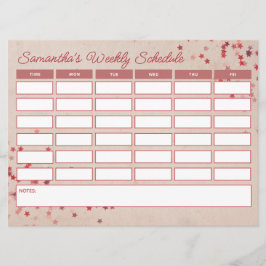 Schattig Budget Girly Pink Stars Wekelijks Klasse 