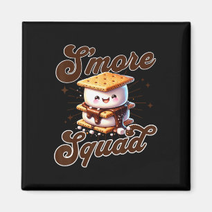 Schattig buiten Smore-squadron kamperende familie Magneet