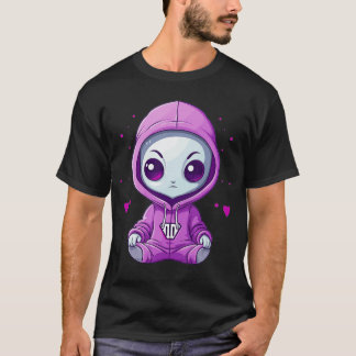 Schattig buitenaards meisje I Buitenaardse vriende T-shirt