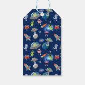 Schattig Buitenaards Monster Ruimte Kinderen Verja Cadeaulabel (Achterkant)