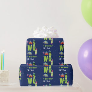Schattig Buitenaards Monster Ruimte Kinderen Verja Cadeaupapier