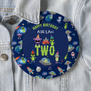 Schattig Buitenaards Monster Ruimte Kinderen Verja Ronde Button 6,0 Cm