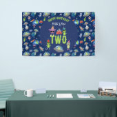 Schattig Buitenaards Monster Ruimte Kinderen Verja Spandoek (Beurs)