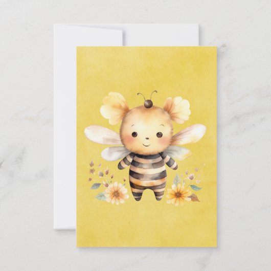 Schattig Bumble Bee Baby shower Dank u kaarten (Achterkant)