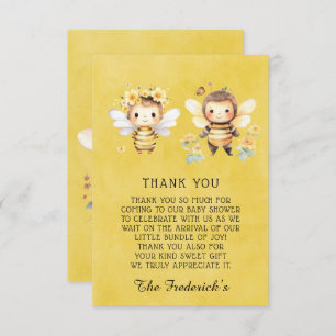 Schattig Bumble Bee Baby shower Dank u kaarten