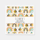 Schattig Bumble Bee en Rainbows Pattern Baby showe Servet (Voorkant)
