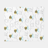 Schattig bundelbijenpatroon fleece deken (Voorkant (Horizontaal))